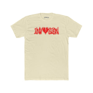 Cream-Red Double Outline Tee