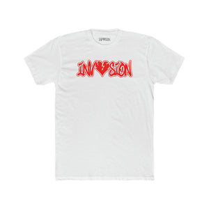 White-Red Double Outline Tee